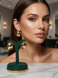 Textured Gold Chunky Hoop Earrings - Bold Statement Jewellery