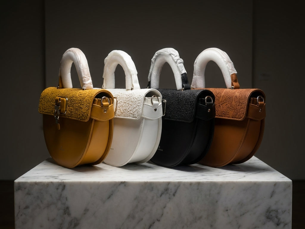 Elegant Lace Flap Semi-Circular Top Handle Handbag