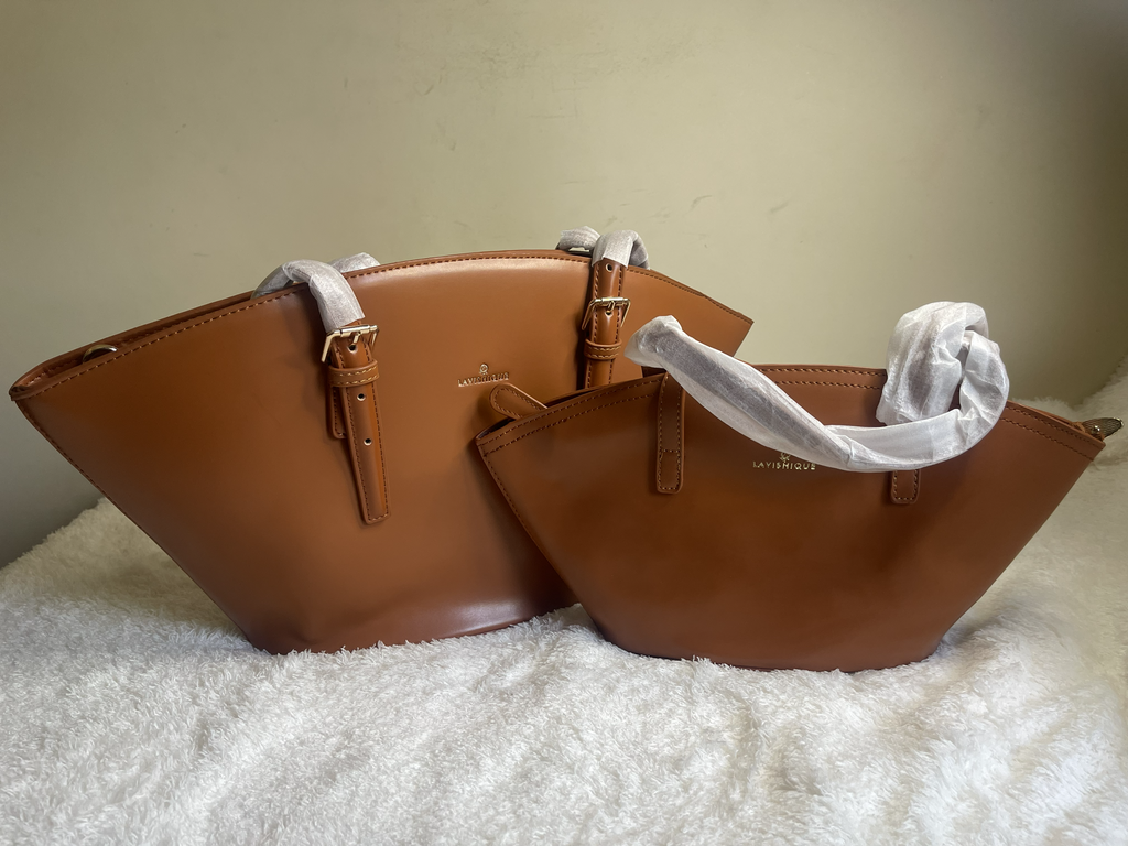 Large Fan-Shaped Leather Tote Bag for Women - Elegant Work and Travel Handbag