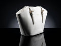 2-Piece Elegant White Handbag Set - Large Tote and Matching Mini Bag