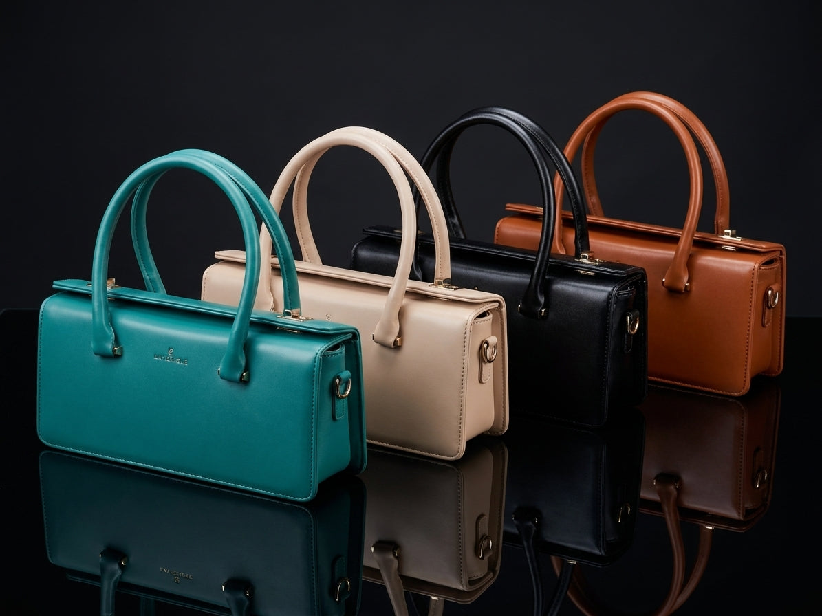Elegant Structured Top-Handle Handbag - Elongated Rectangular Design
