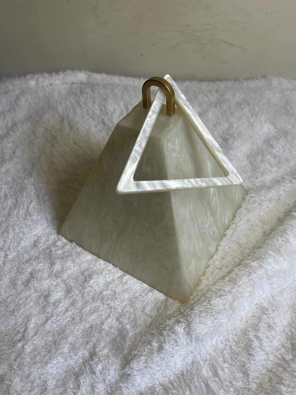 Geometric Pyramid Marble Acrylic Evening Clutch Purse