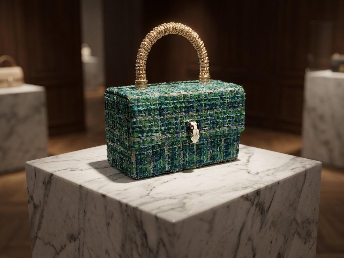 Luxury Crystal Handle Mini Box Clutch - Elegant Evening Handbag Collection
