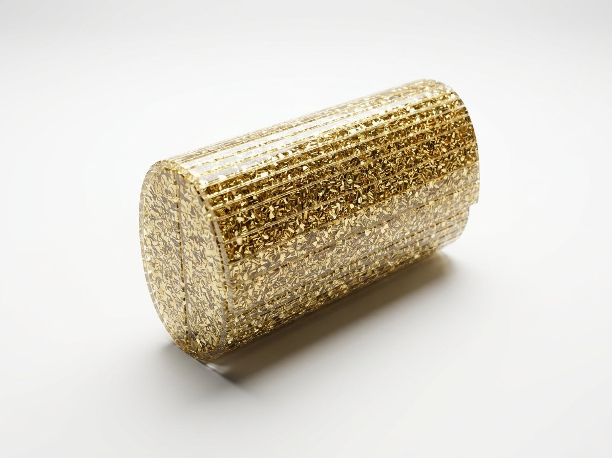 Gold Glitter Evening Clutch Bag for Weddings and Parties