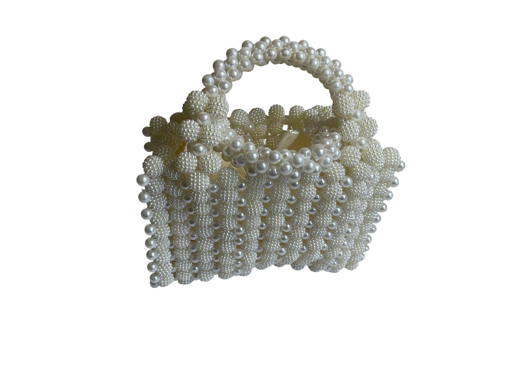 Handcrafted Beaded Evening Clutch Bags - Elegant Gold and Pearl Mini Handbags