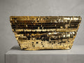 Women's Elegant Gold Sequin Evening Clutch Bag - Sparkly Party Handbag